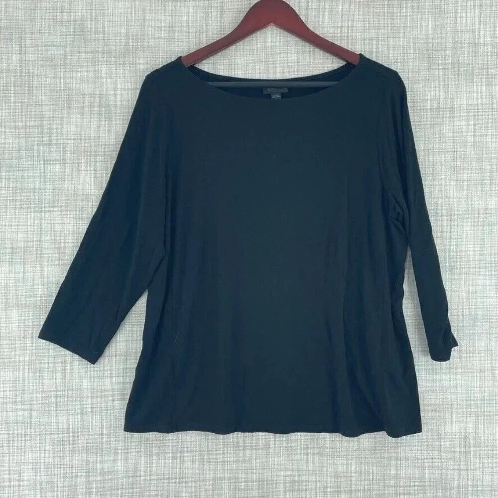 J. Jill long sleeve Top Womens M Black 3699